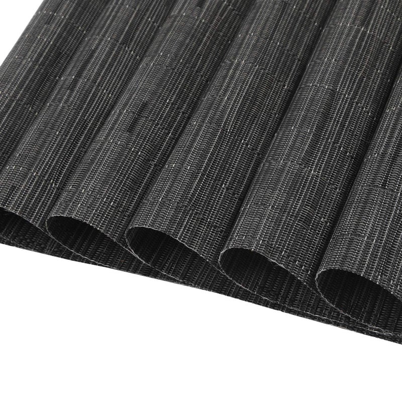 SHACOS Round Table Placemats Set of 7 Wedge Shaped Place Mat with Centerpiece Round Mat Heat Resistant Table Mats Washable (7, Black Gray) - Image 4